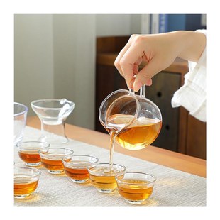 家用整套功夫茶杯花茶壶泡茶器会客室小套装 耐热玻璃茶具套装 简约