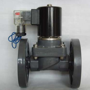 CPVC氯化聚氯乙烯塑料防腐螺纹法兰活接电磁阀 |耐酸碱化工电磁阀