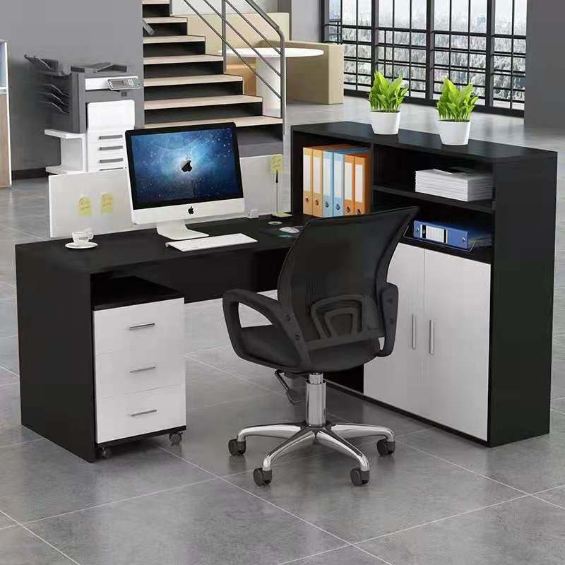 新款简约实木现代职员桌椅组合单人位屏风办公老板财务电脑学习桌