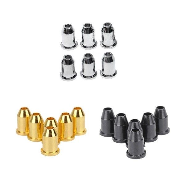 1 Set of 6 Chrome String ferrules Bushings For Guitar