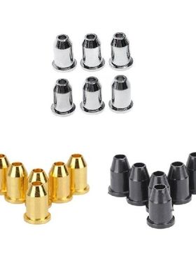 1 Set of 6 Chrome String ferrules Bushings For Guitar