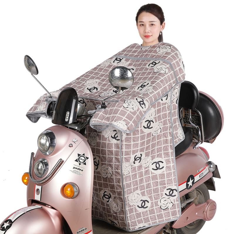 时尚加大电动自行车加宽电动车挡风被夏季防晒防风罩薄款防水防雨