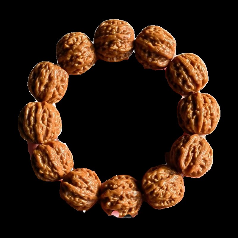 野生京八棱蚂蚁火焰纹核桃手串天然门头沟手持粗筋正圆桃核文玩男