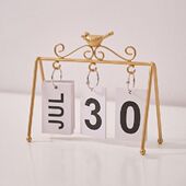 Office Calendar Metal Daily Flip Desk Perpetual Wood