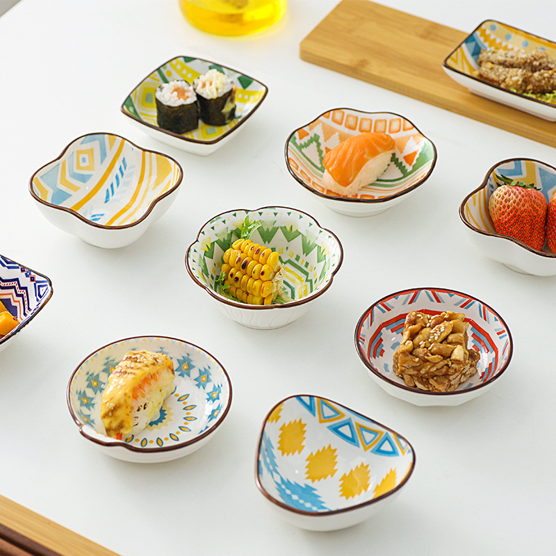 陶瓷调味碟家用厨房酱油碟蘸料小吃碟醋碟酱料碟创意小碟子配菜碟