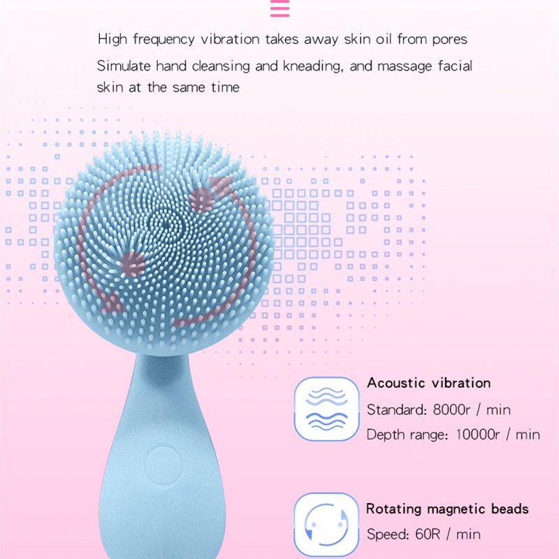 Silicone Massage Facial Cleanser Magnetic Absorption Wireles