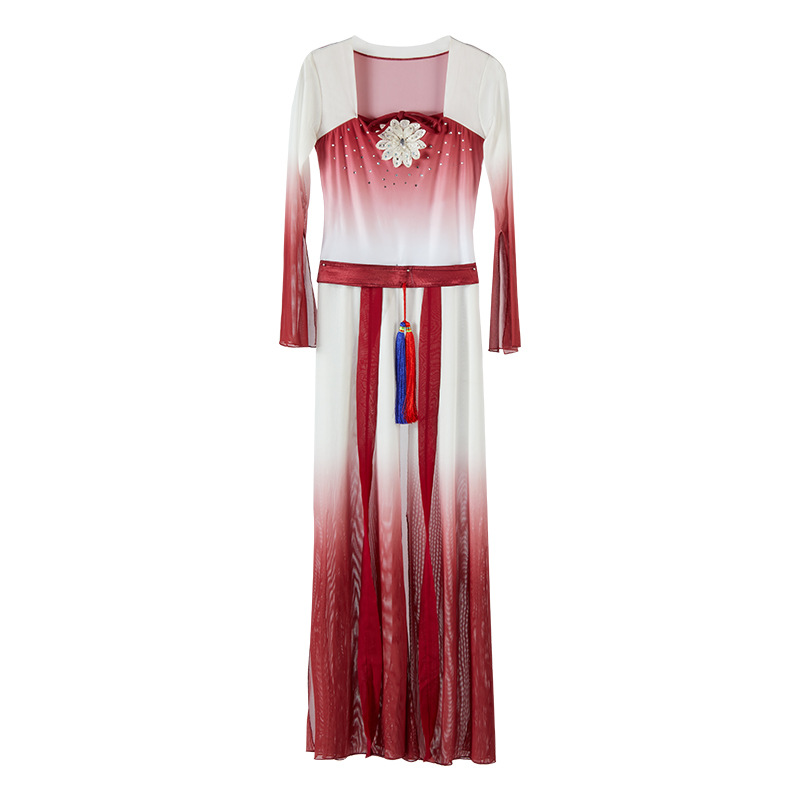 古典舞演出服春季新品连体衣舞蹈服中国风飘逸身韵民族舞练功服