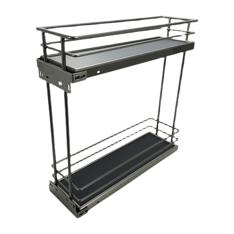 不锈钢厨房橱柜拉篮调味篮150柜200柜超窄侧装调料篮置物架抽屉式