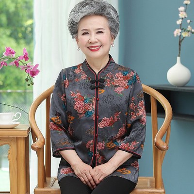 中老年人夏装女喜奶奶婚宴唐装80岁老人太太寿星衣服妈妈春夏套装