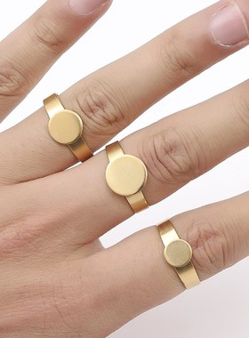 6pcs 8mm 10mm 12mm Ring Settings Stainless Steel Gold Plate