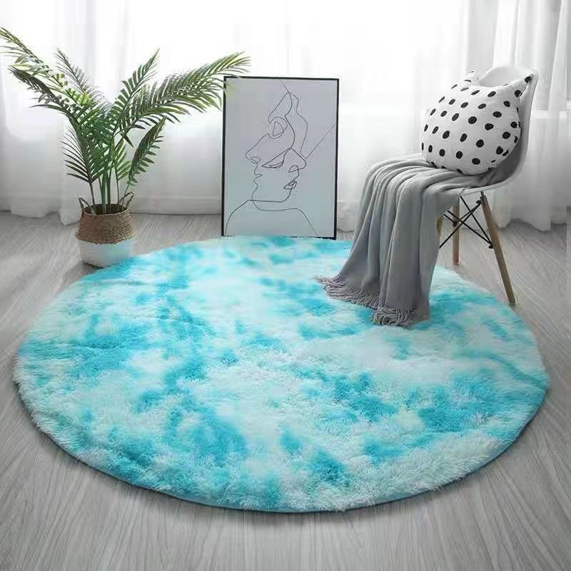 Nordic ins white round carpet l chair floor mat solid colo