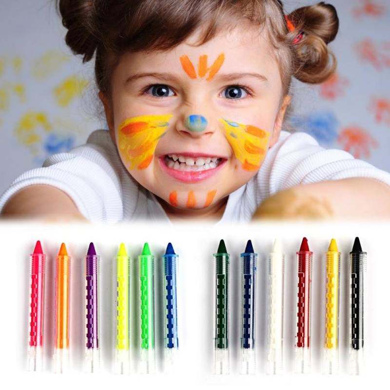 新品6 Colors Face Painting Pencils Splicing Structure Face P
