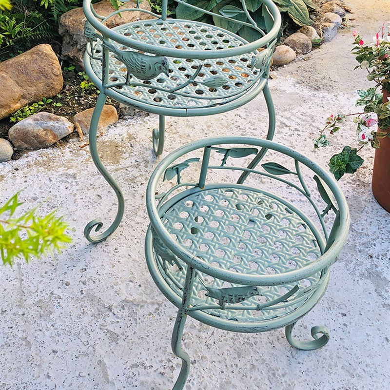 铁艺花凳户外庭院花盆架置物架落地阳台客厅装饰绿m萝盆景花托底