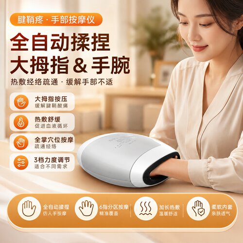 腱鞘疼手部按摩仪全自动揉捏大拇指按手腕热敷经络疏通手指按摩器