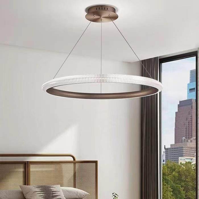 客厅主灯北欧吊灯现代简约大气圆环超亮led极简餐厅大厅灯具大全