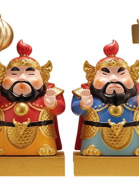 贝汉美新中式创意家居客厅玄关卧室书桌卡通门神摆件装饰年会礼品