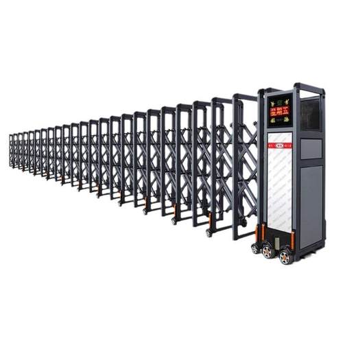 安装工厂伸缩大门松江铝合金电动伸缩门有轨无轨自动伸缩大门