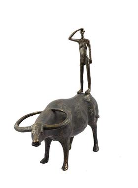 新中式现代简约仿铜树脂雕塑牛动物摆件，样板房别墅会所装饰品