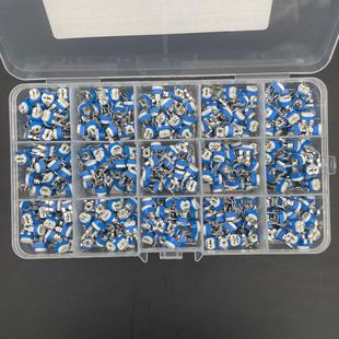 15种规格共375个卧式 RM065蓝白可调电阻100R1M1K20K50K100K电位器