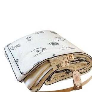 凉感针织棉大豆纤维空调薄被可机洗夏季 礼品被午睡盖被ins风