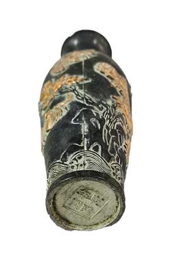 仿古纯铜五福瓶摆件家居卧室装饰古玩收藏古董工艺品