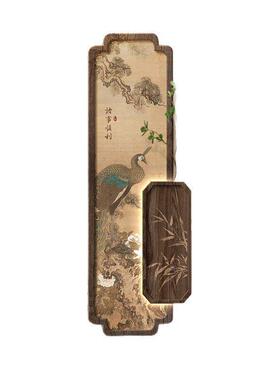 开门见喜新中式玄关装饰画寓意好入户门走廊挂画级感客厅壁画灯