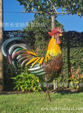新品XlIronRoosterXl铁公鸡铁制公鸡雕塑草坪花园摆件装饰礼物