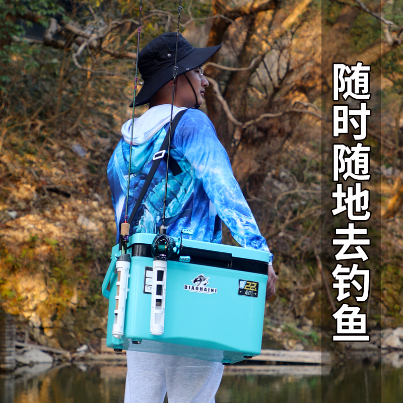 路亚钓箱全套多功能可坐竿插活鱼桶养鱼箱超轻新款迷你小型钓鱼箱