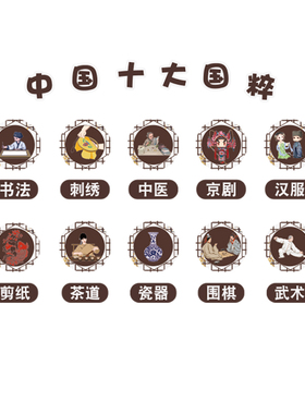 好货幼儿园传统文化墙贴面装饰走廊环创互动主题成品中国风学十大