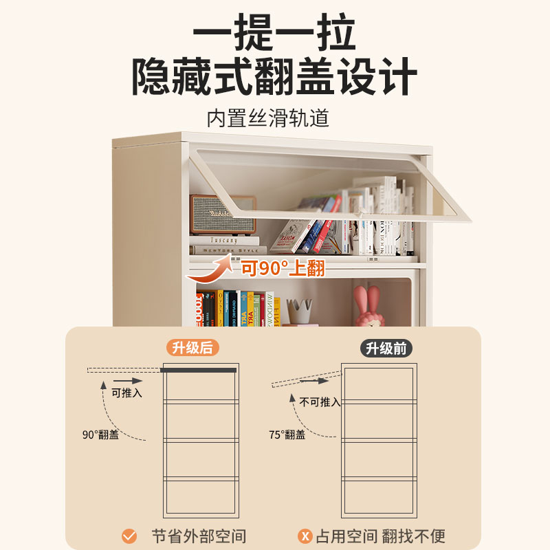 家用钢制书柜带门收纳储物柜儿童多层落地书架书房客厅防尘置物架