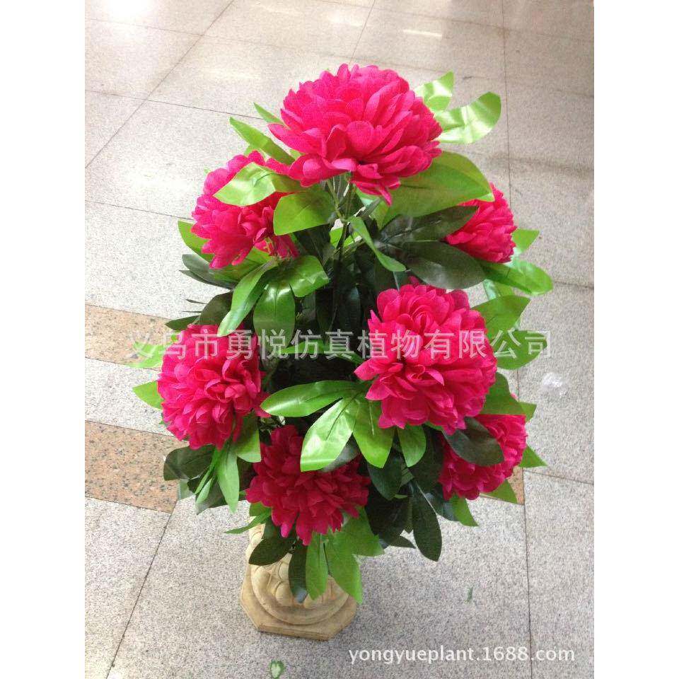 仿真牡丹绣球花假树假花客厅装饰绿色绿植物落地绢花盆栽塑料盆景