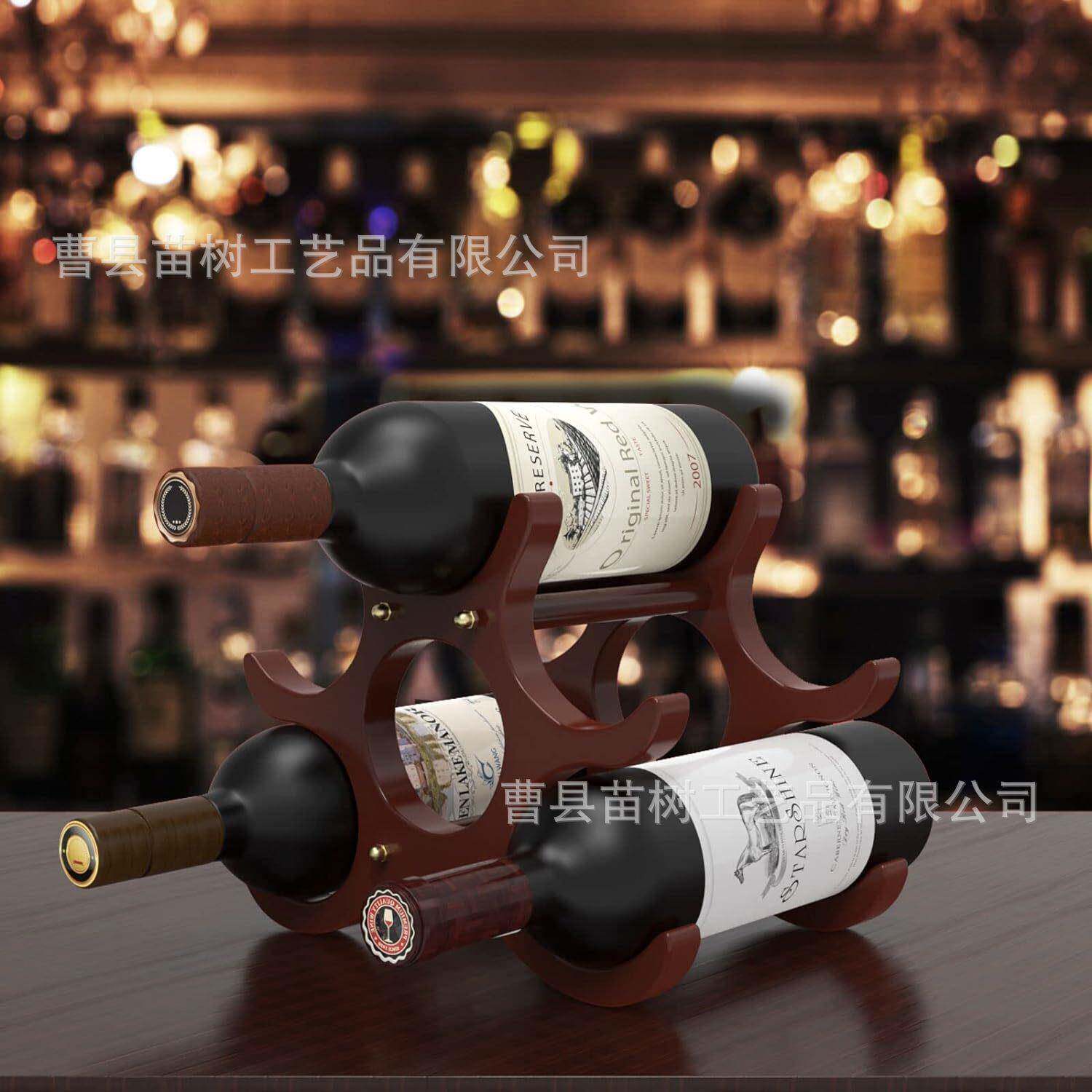 木质复古酒瓶架吧台立式酒架红酒香槟储存架葡萄酒架酒柜展示架