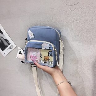 小食量痛包日常原宿可爱古着感少女学生单肩斜挎帆布包网红书包