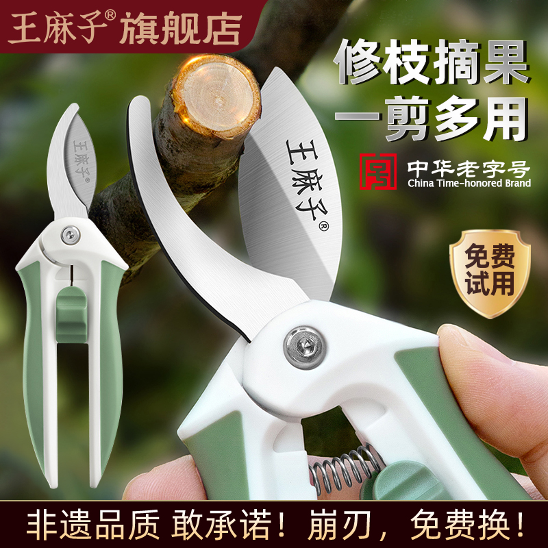 王麻子园艺剪刀修枝剪果树花艺剪