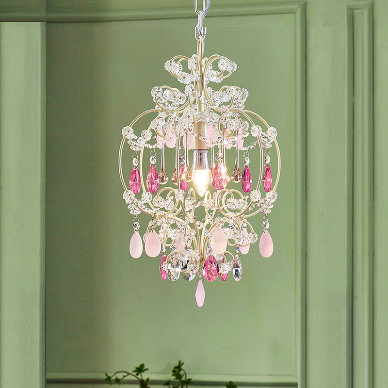 轻奢浪漫粉色心情水晶吊灯欧法式甜美公主女儿房衣帽间卧室灯饰,家装灯饰光源,卧室/书房吊灯,淘宝优惠券,粉丝福利购,淘宝优惠卷