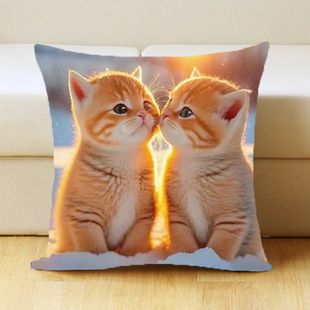 情侣猫咪十字绣2023爆款客厅沙发小件H刺绣打发时间自己线绣抱枕