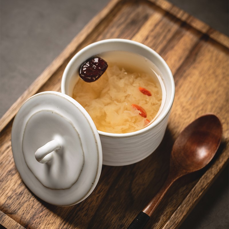 莳绘金缮日式陶瓷炖盅家用带盖炖梨宝宝婴儿专用蒸蛋W碗炖罐小汤