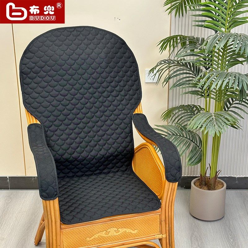 四季藤椅坐垫连靠背一体r藤椅垫透气吸汗面料椅子垫椅套罩防滑椅