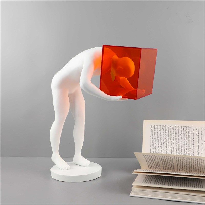 欧式轻奢抽象橙色囚笼人物雕塑艺术摆件客厅样板间U酒店家居装饰,家居饰品,装饰摆件,淘宝优惠券,粉丝福利购,淘宝优惠卷