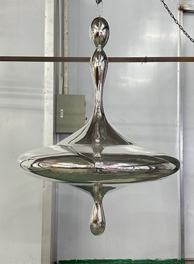玻璃钢水滴造型雕塑摆件轻奢电镀天花板J吊饰大堂售楼部挂件装饰