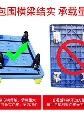 添德利搬运平板车手推车拉货收纳便携折叠塑料推车L静音150KG300k