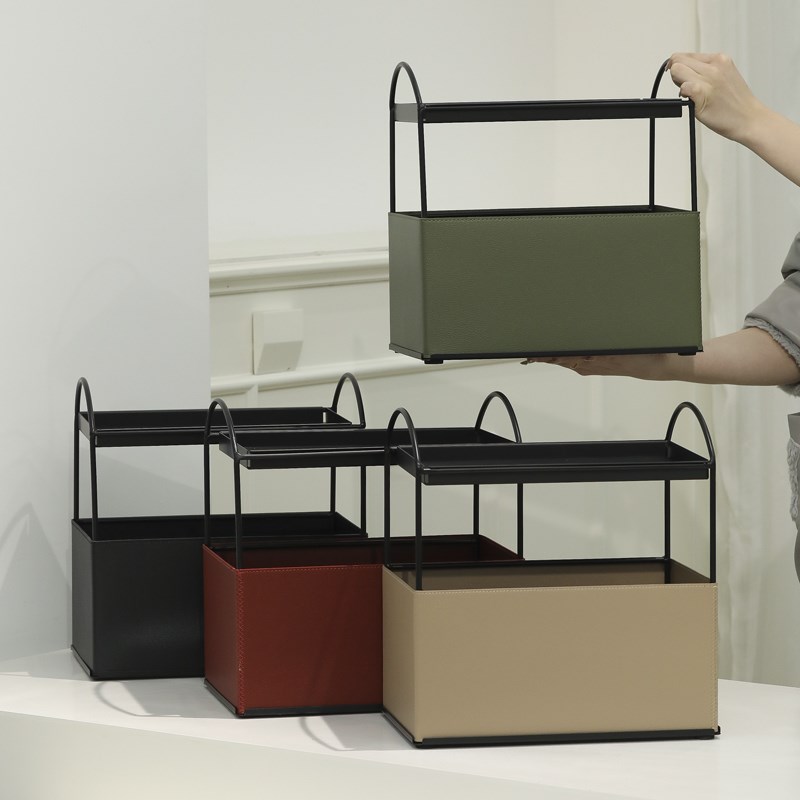 铁艺收纳盒化妆品收纳架 高级感轻奢风置物架 办公室Y桌面整理架