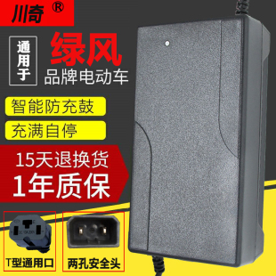 江西绿风电动车充电器48Vn60V64V72V32Ah80V84V96V20Ah两孔安全头