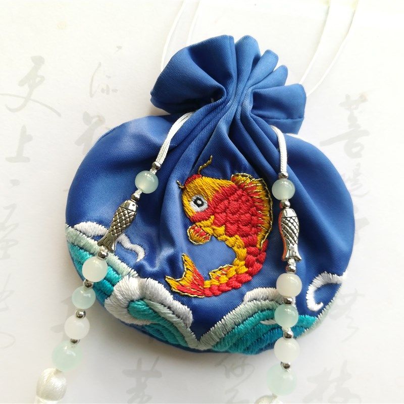 锦鲤好运绣字荷包香o包自绣鱼手工刺绣香囊diy材料包新年礼物,居家日用,香包/香囊,淘宝优惠券,粉丝福利购,淘宝优惠卷