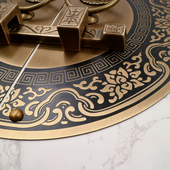 仿古大门门栓纯铜拉手圆形黄w铜门锁实木中式 栓门环木门明插 老式