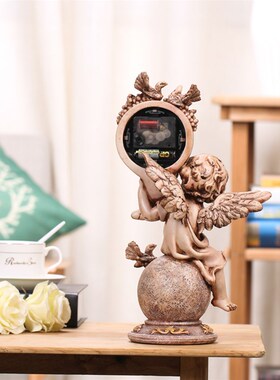 欧式天使时钟座钟客厅钟表装饰品摆件创意L家居卧室床头柜静音台