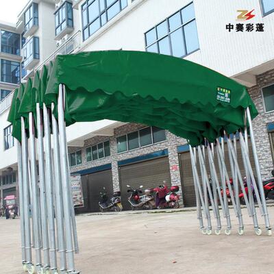 移动推拉大型帐篷电动折叠雨棚活动收缩遮阳棚子伸缩式防疫停车蓬