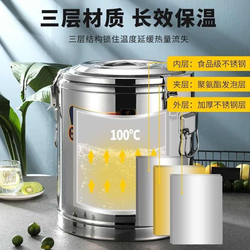 不锈钢大桶水果茶米饭豆浆保温桶大容量密封储存罐24小时保温保冷图片
