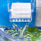 小型圆形过滤器鱼缸圆形鱼缸氧气泵过滤循环水泵滤材静音带灯一体