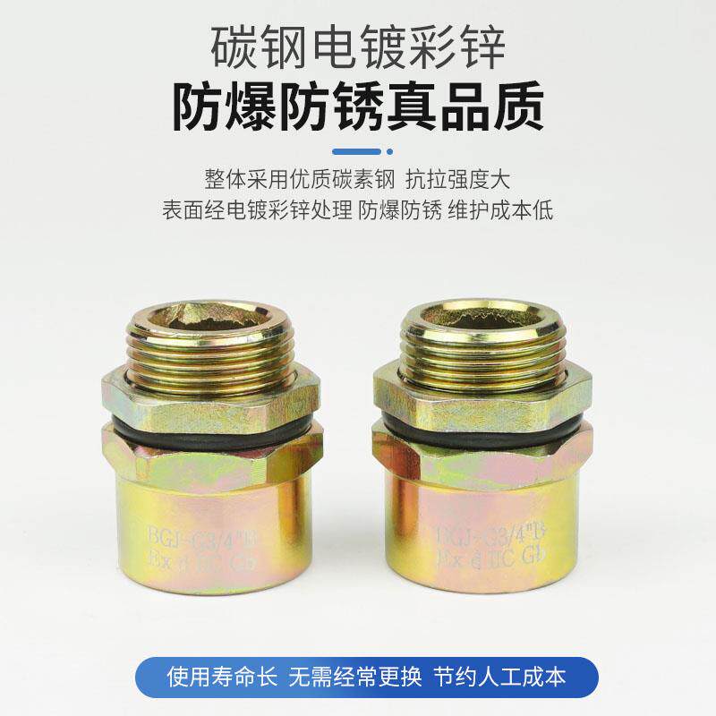 防爆穿板接头4分6分碳钢镀锌桥架电缆穿线管接头螺纹密封g3/4卉丽